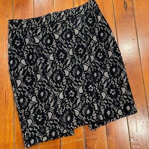 Express Lace Overlay Pencil Skirt